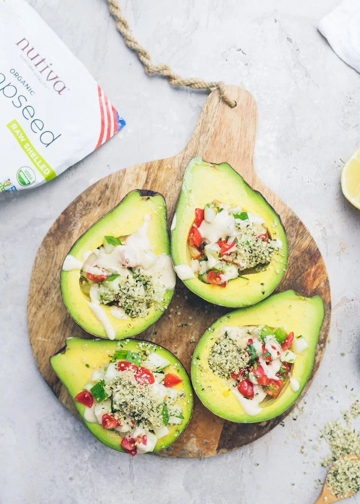 Hummus Hempseed Avocado Boats