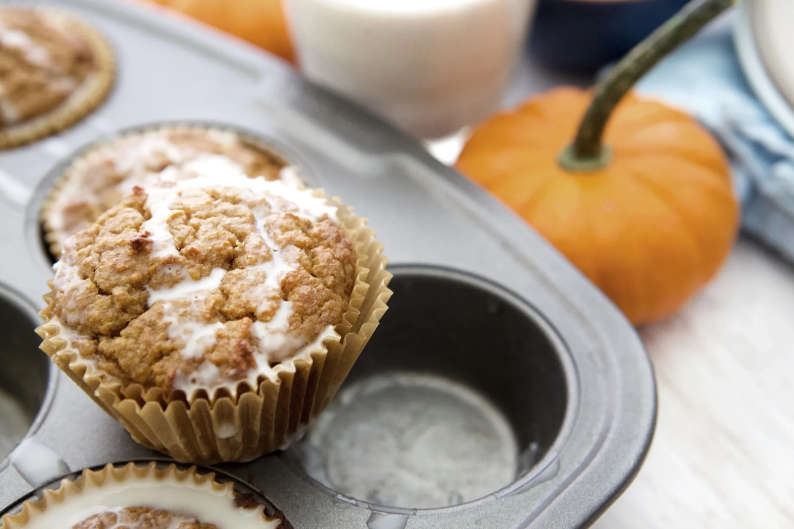 Pumpkin Spice Muffins with Manna Drizzle