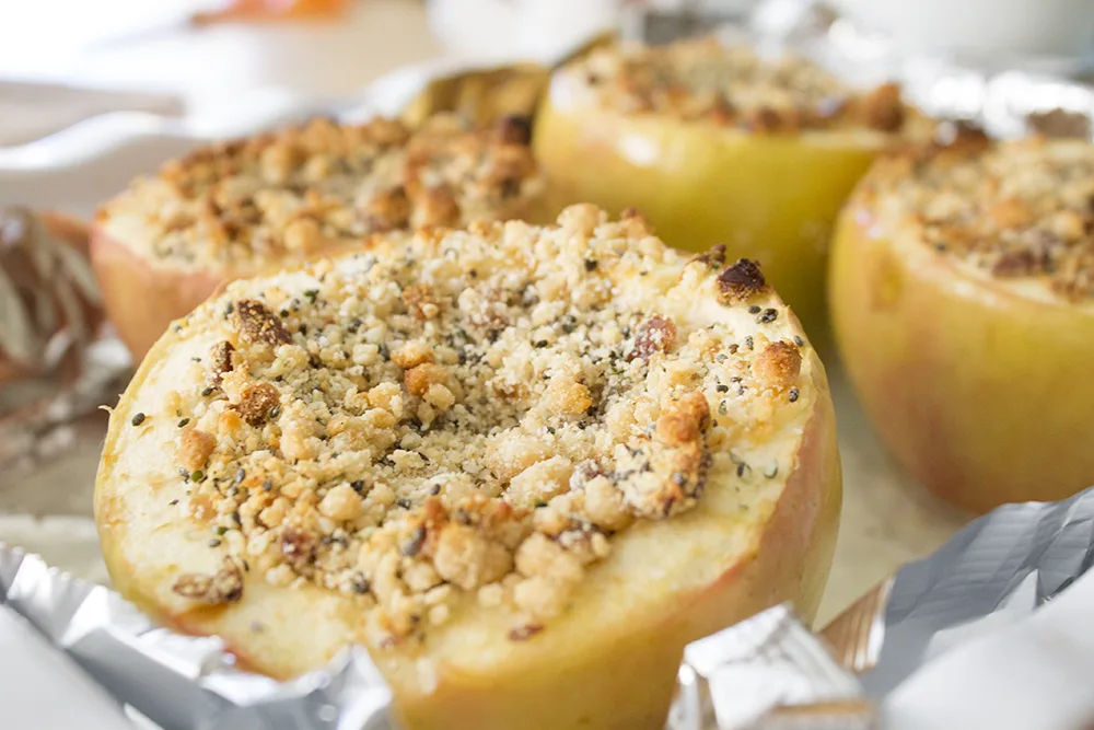 Baked Apple Stuffed Crumble