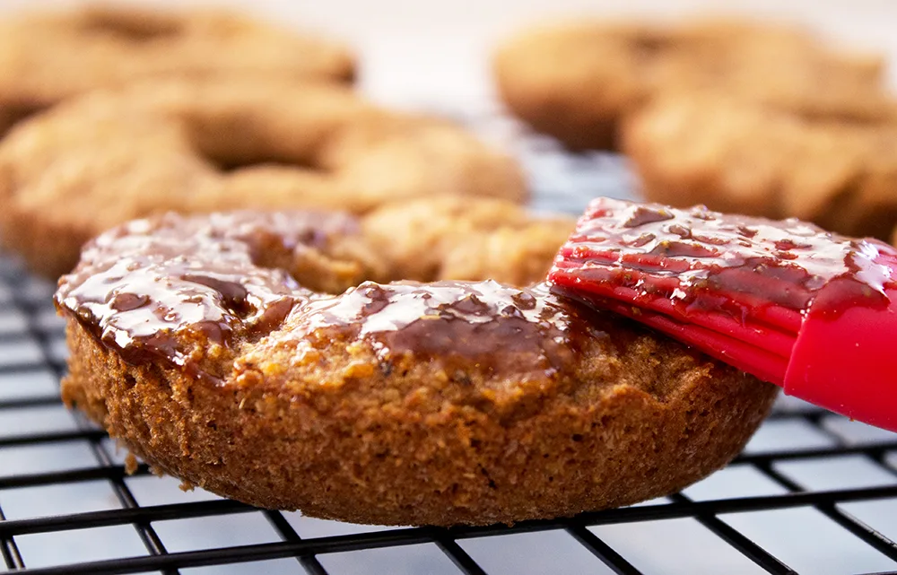 Old-Fashioned Donuts with Cranberry-Chia Glaze