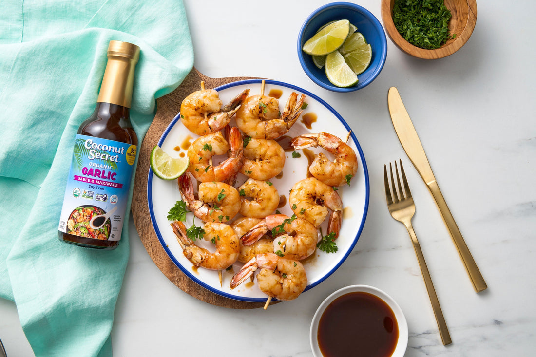 Grilled Garlic and Lime Shrimp Skewers