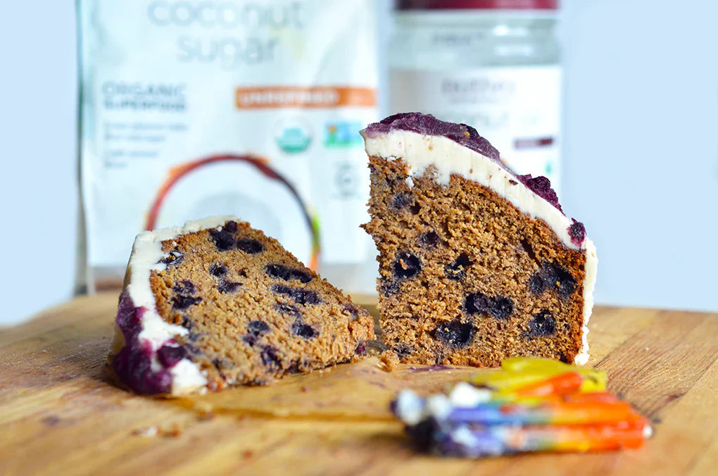 Coconut Blueberry Birthday Cake
