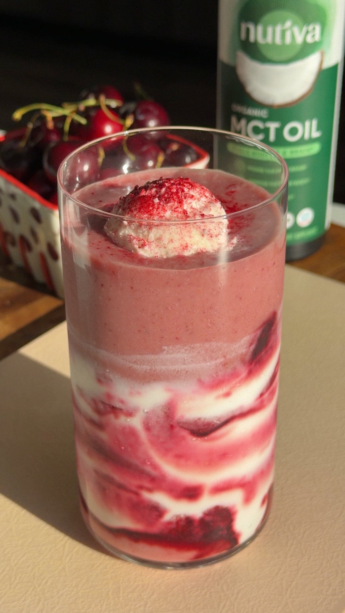Cherry Strawberry Cloud Smoothie with MCT Oil