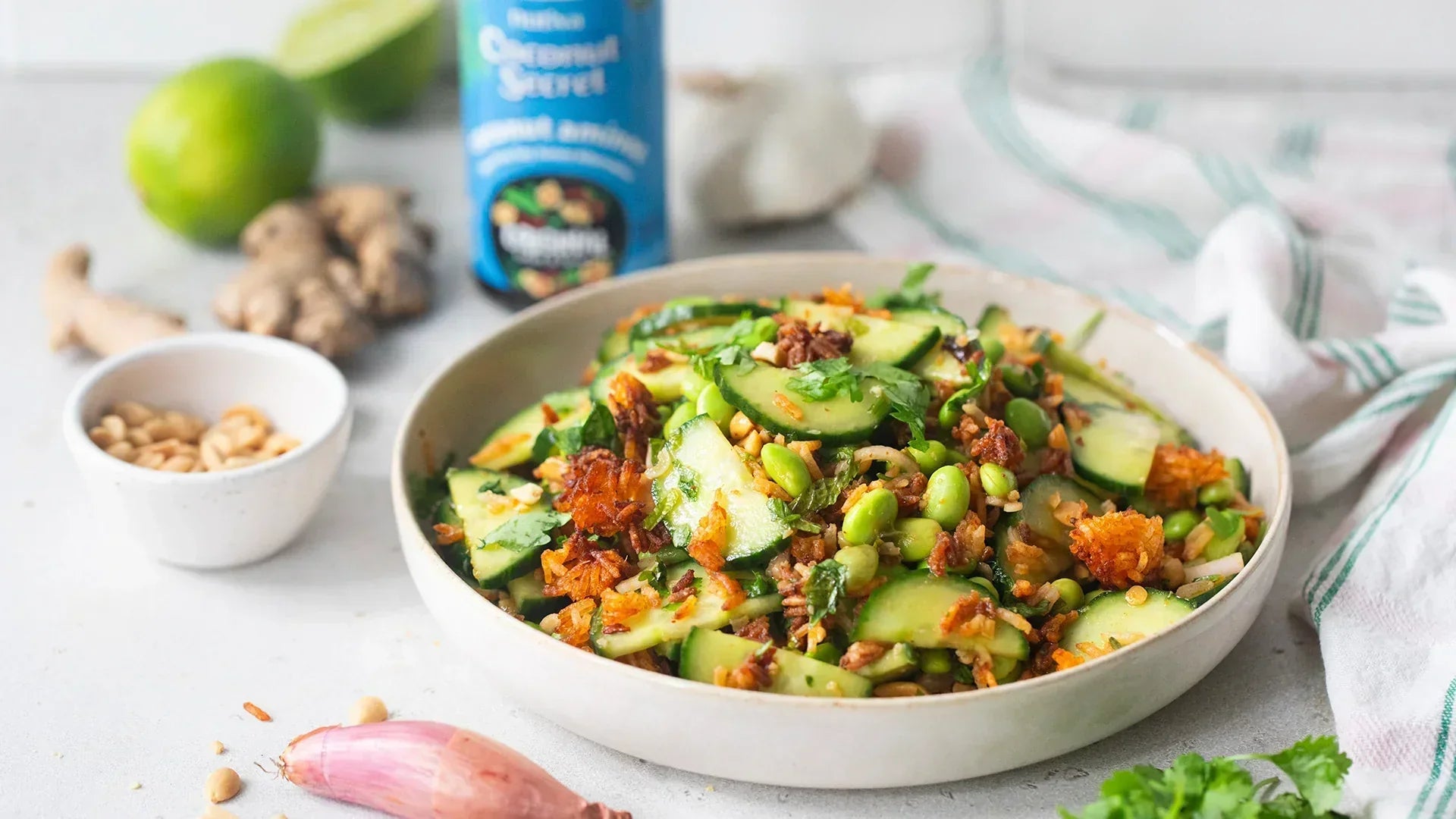 Crispy Rice Salad with Zesty Asian Dressing