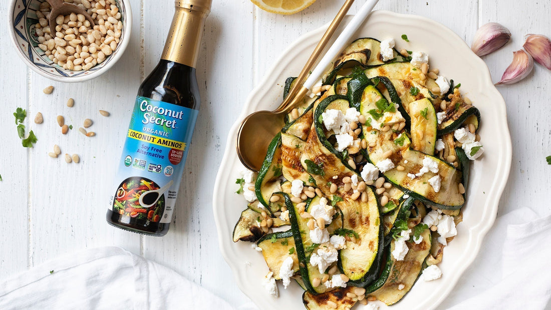Grilled Lemon Zucchini & Goat Cheese Salad