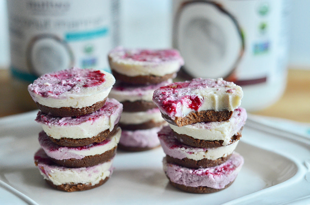 Pink Marbled Vegan Cheese Cake Bites