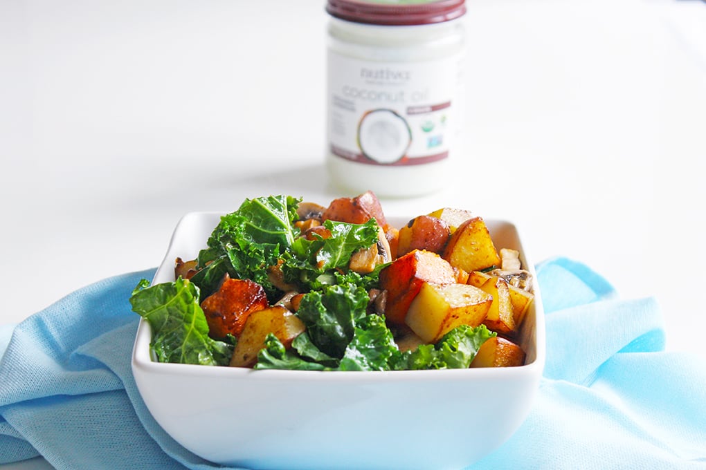 Quick Kale Saute with Potatoes and Butternut Squash