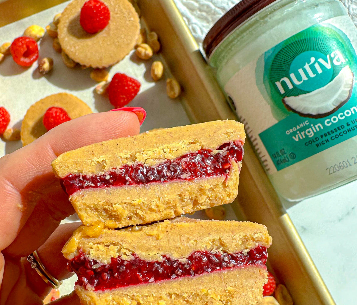 Peanut Butter & Jelly Cups with Nutiva Organic Virgin Coconut Oil