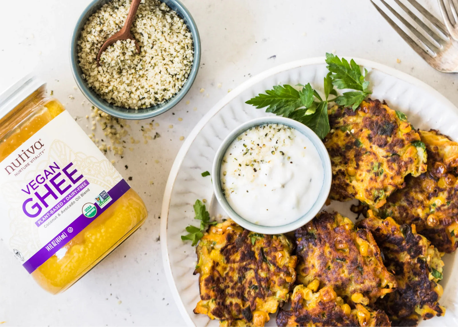 Vegan Veggie Fritters with Dipping Sauce