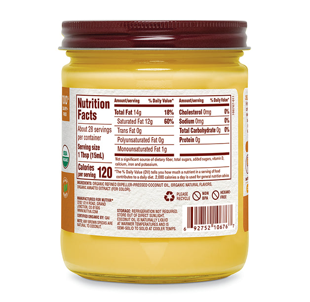 Organic Coconut Oil Buttery Flavor