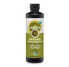 Bottle of Nutiva Organic Hemp Seed Oil on a white background